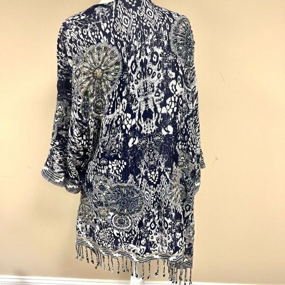 Soft Surroundings Emory cardigan with fringe. M/L - Picture 6 of 9